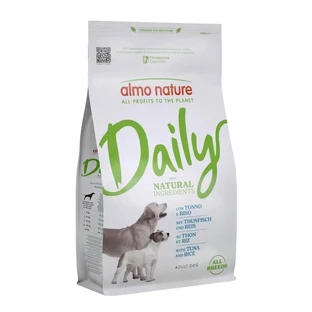 Almo Nature Daily Dog Atún y arroz - Alimento completo para perros adultos, 1,2 kg