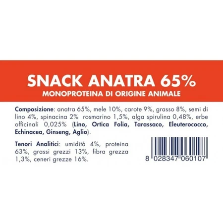 Vet line Snack de rață 65 % – gustări pentru câini presate la rece, 80 g