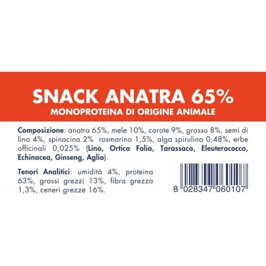 Vet line Snack de rață 65 % – gustări pentru câini presate la rece, 80 g
