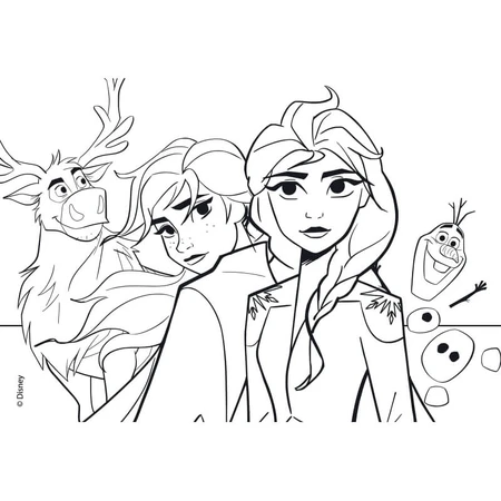 Lisciani Disney Frozen – puzzle maxi de 150 de piese pentru podea, cu partea din spate de colorat