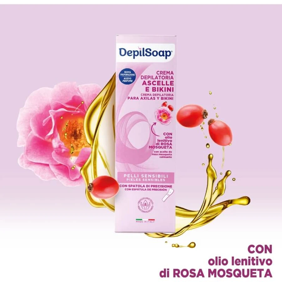 Depilsoap ontharingscrème voor de oksels en de bikinilijn, voor de gevoelige huid, 75 ml