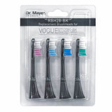 Paquete de recambio de cepillo de dientes eléctrico GTS2080 Negro, 4 piezas, Dr. Mayer