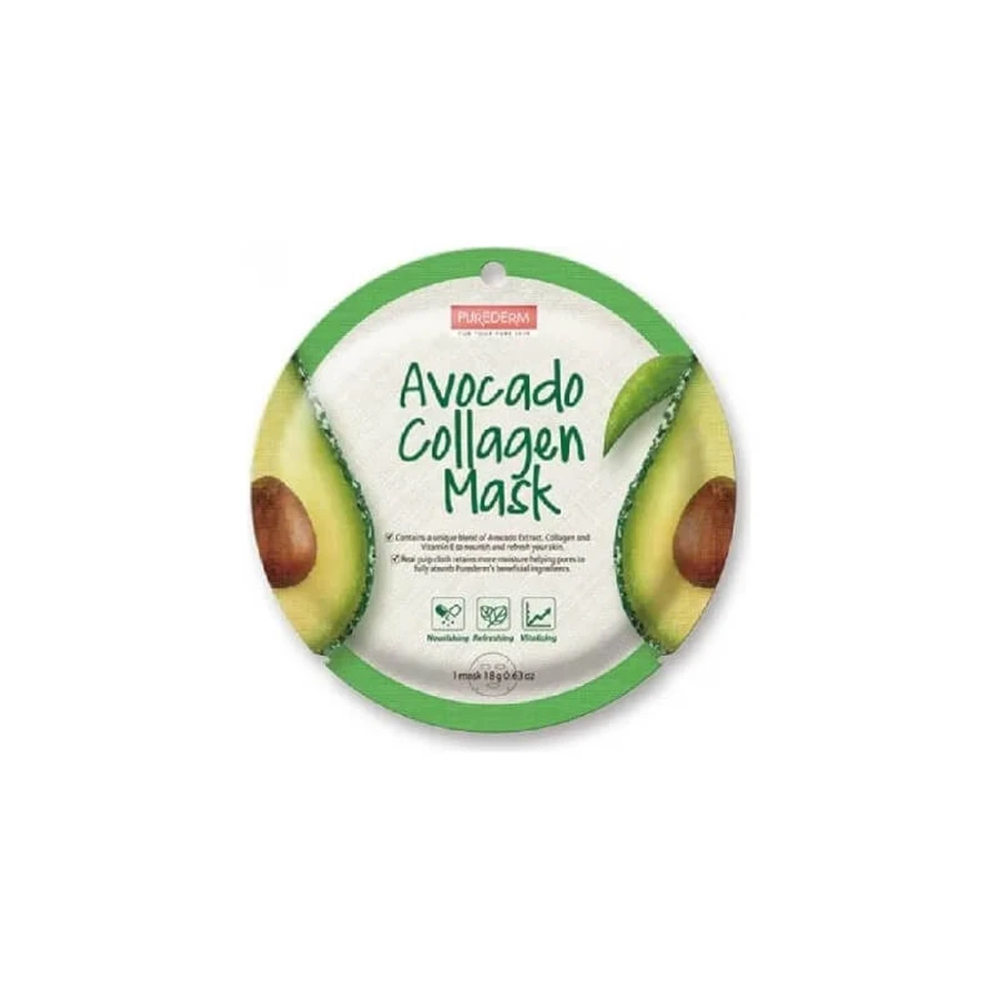 Mascarilla de colágeno y aguacate Purederm - Mascarilla facial de aguacate
