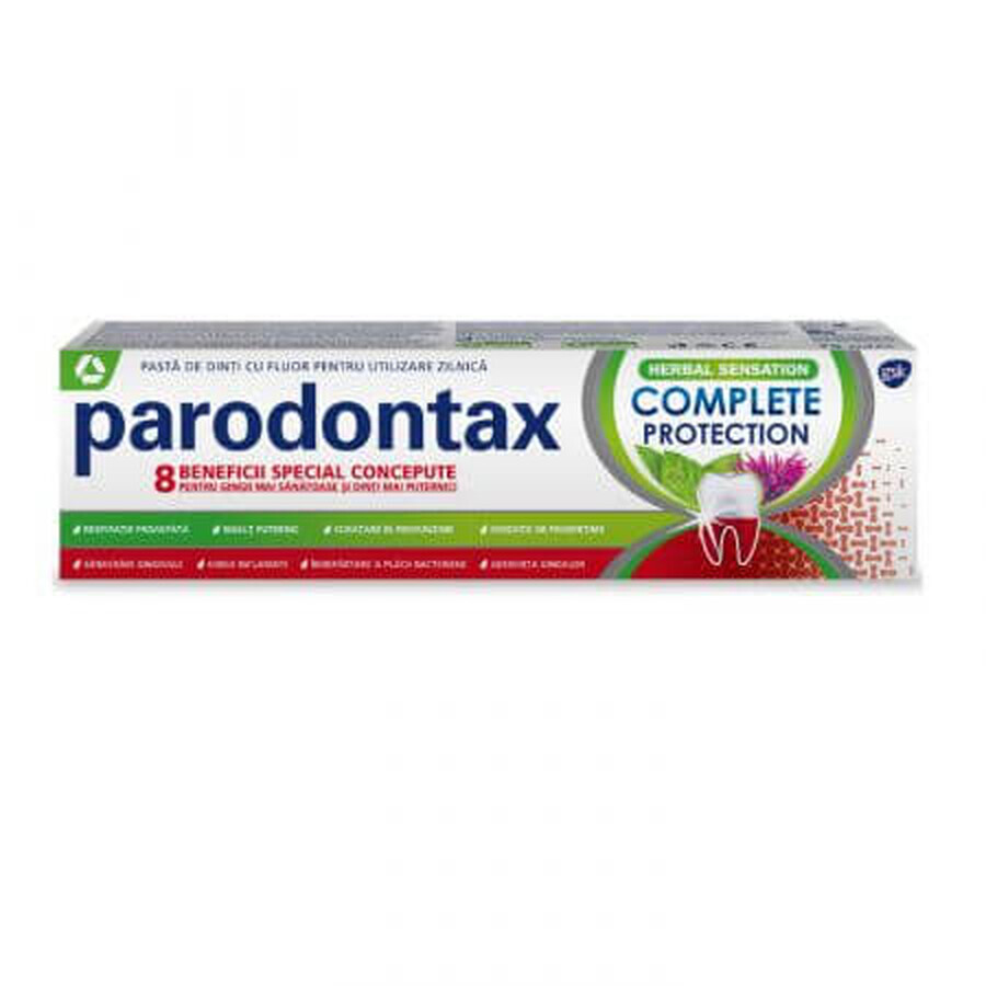 Pasta dentífrica Protección Completa Sensación Herbal Parodontax, 75 ml, Gsk