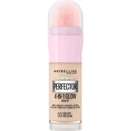 Maybelline Instant Age Rewind Perfector 4-în-1 Glow Makeup – fond de ten iluminator – nr. 00 Fair Light