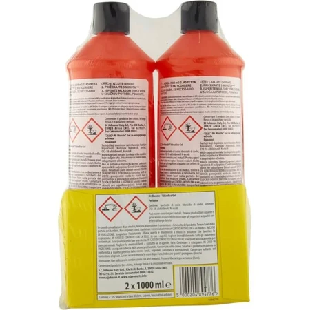 Mr Muscle Gel de curățare pentru instalații sanitare 3 în 1 – pachet de 2 x 1000 ml