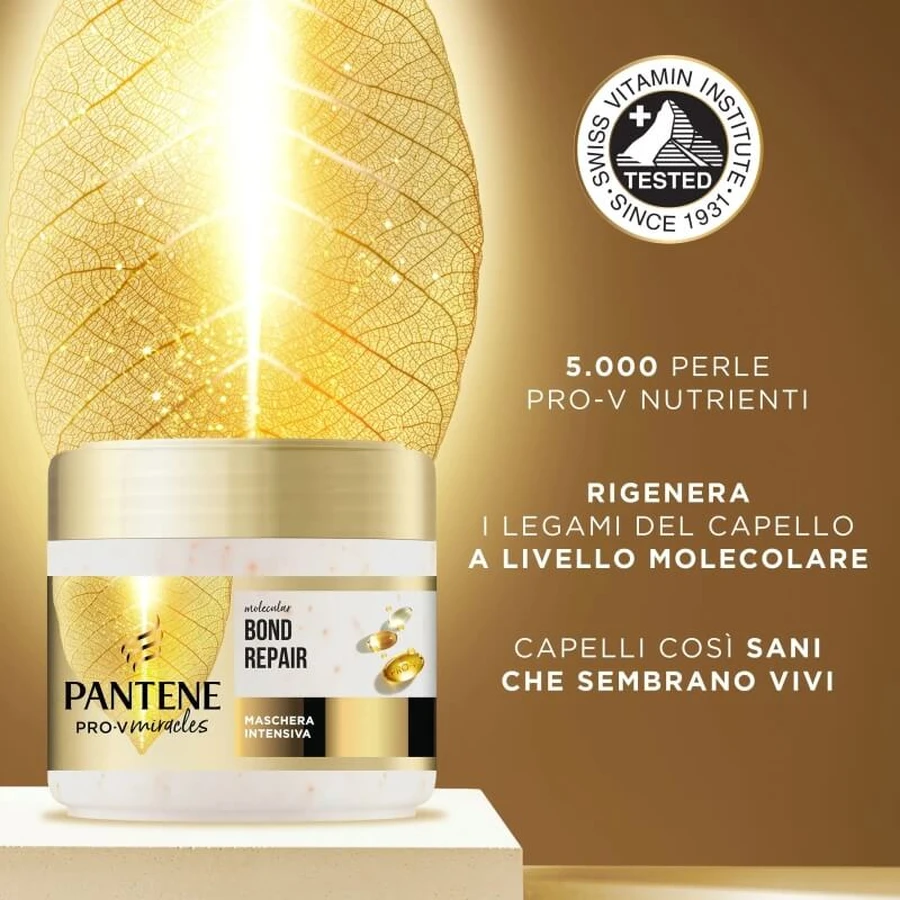 Pantene Molecular Bond Repair – mască intensivă pentru părul deteriorat, 300 ml