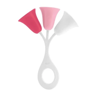 Chicco Trillino Pink Tulip – łatwa do trzymania grzechotka dla niemowląt, wykonana z tworzywa sztucznego pochodzącego z recyklingu i ekologicznego, dla dzieci w wieku 3–18 miesięcy