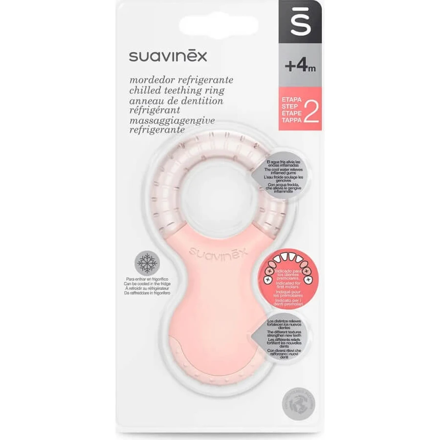 Suavinex anello dentizione refrigerante - massaggiagengive 4+ mesi rosa