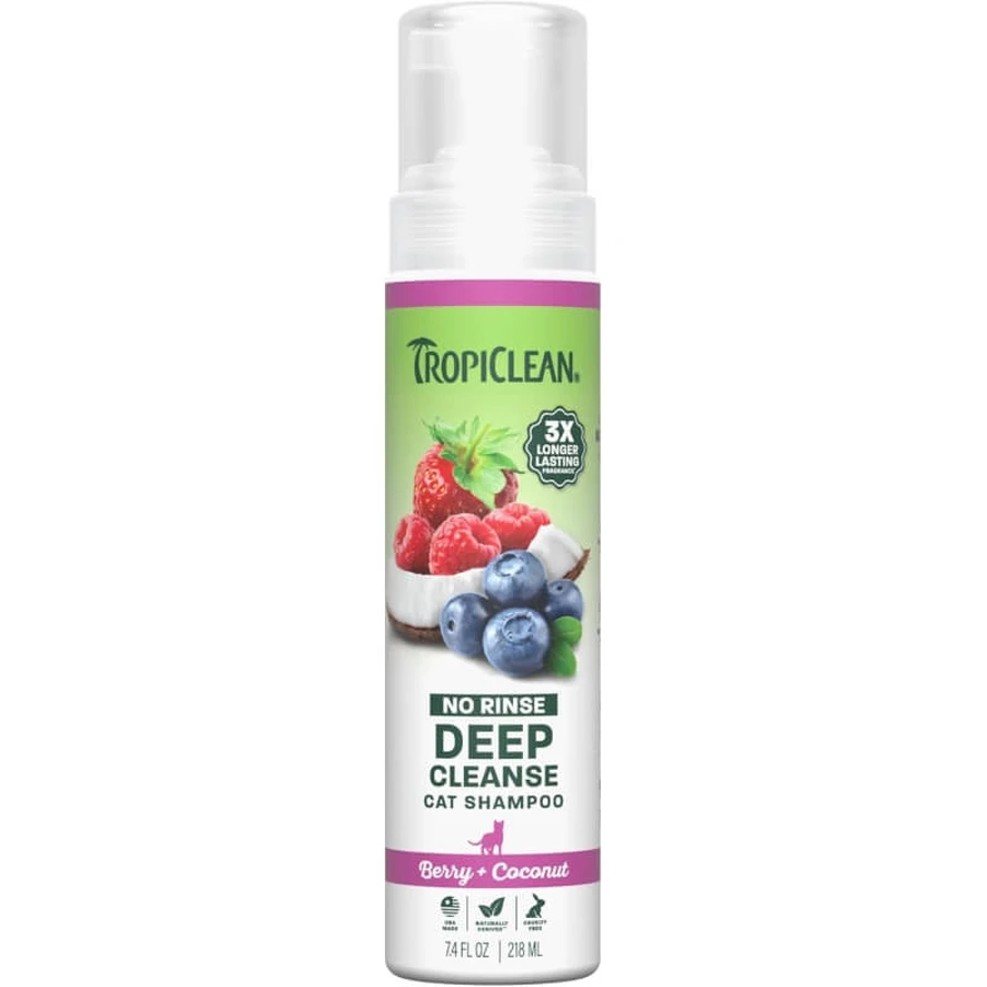 Tropiclean Deep cleaning waterless - shampoo per gatti con cocco e aloe 220 ml