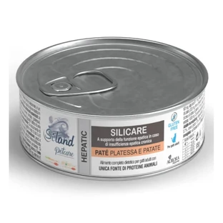 Aurora Biofarma Siland: paté de silicato hepático con platija y patatas - Alimento completo para gatos adultos, 85 g
