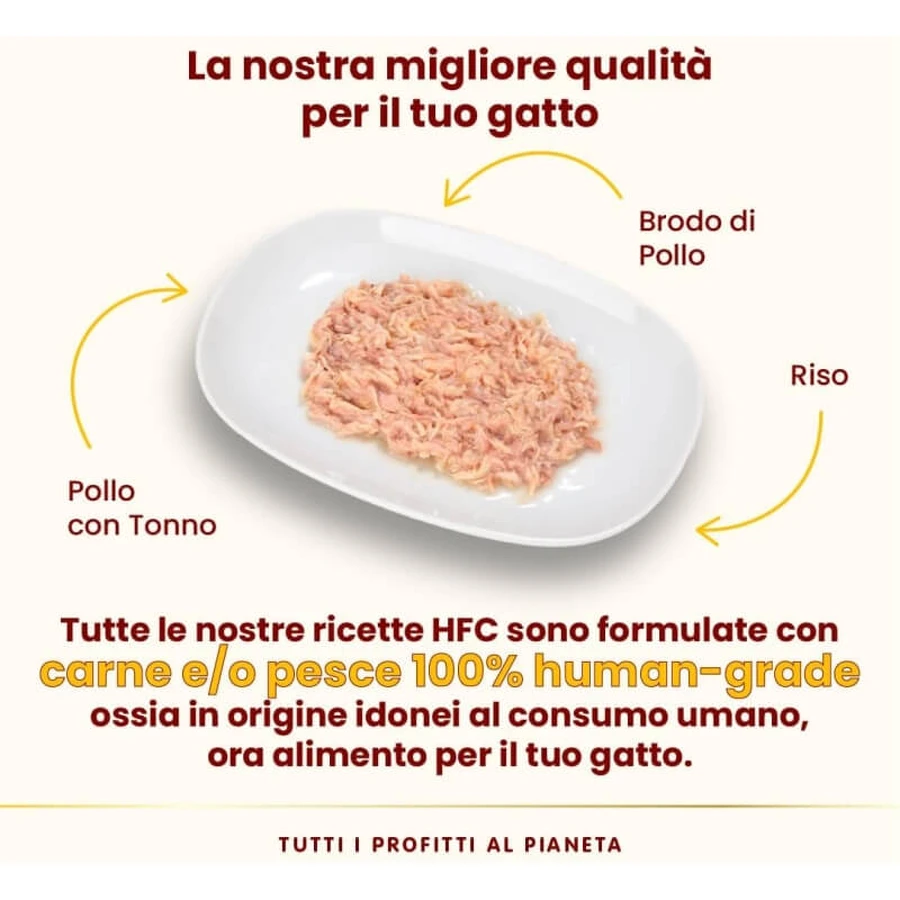 Almo Nature HFC Pollo y atún para gatos esterilizados - Alimento complementario para gatos adultos esterilizados, 50 g