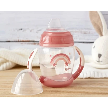 Tasse d'apprentissage Kiokids Step 1 avec poignées, 270 ml - Rose, à partir de 6 mois