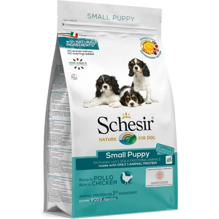 Schesir Small Puppy Chicken - Complete Food for Small Breed Puppies, 800 g