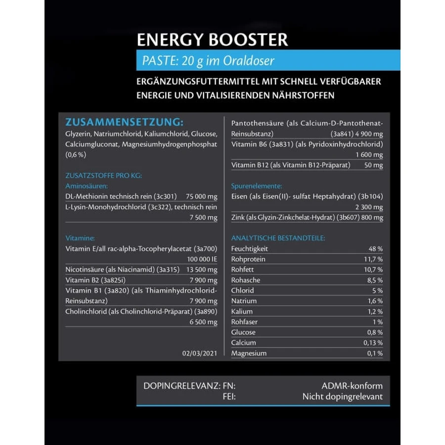 Equality Equistro Energy Booster Paste - Energy Supplement for Horses and Ponies, 20 g