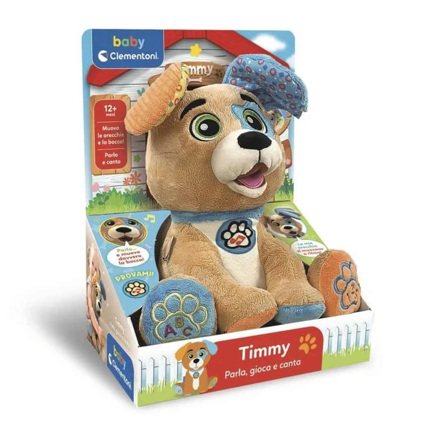 Clementoni Timmy - peluche interattivo parla, gioca e canta 12m+