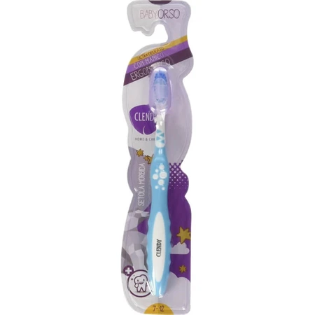 Clendy Baby Bear - Brosse à dents à poils souples pour les enfants de 7 à 12 ans, disponible en plusieurs couleurs