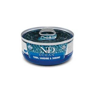 Farmina N&amp;d ocean feline adult tonno sardine e gamberi - alimento completo per gatti adulti 70 gr