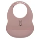 Nattou Bavaglino con tasca in morbido silicone senza bpa coniglietto rosa antico