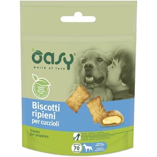 Oasy Dog Snacks: Ciasteczka z nadzieniem – karma uzupełniająca dla szczeniąt, 70 g