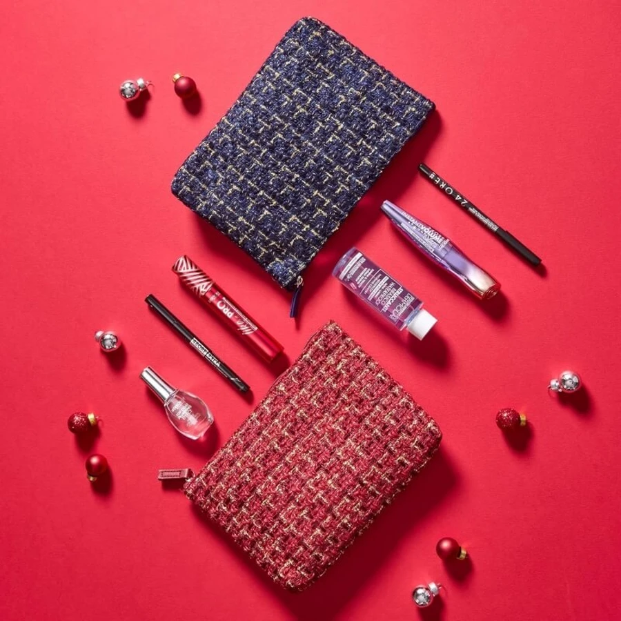 Deborah Kit „Privire perfectă” – rimel cu volum maxim instant + creion de ochi negru cu rezistență de 24 de ore + demachiant bifazic + trusă de machiaj