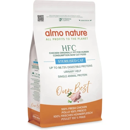 Almo Nature HFC Our Best Sterilised Pollo – hrană completă pentru pisici adulte sterilizate, 1,2 kg