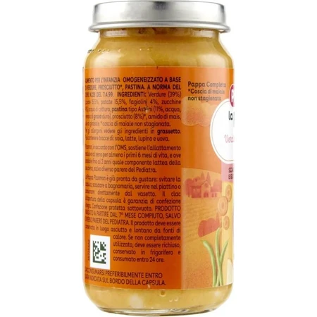 Plasmon - Aliments pour bébés : légumes, jambon et petites pâtes, 200 g