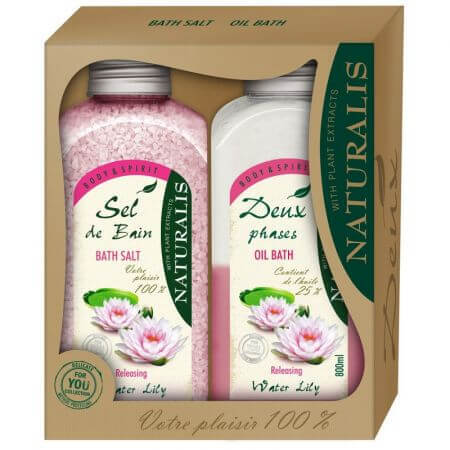 Set de sales de baño 1000 g + Espuma de baño 800 ml Agua Lili, Naturalis