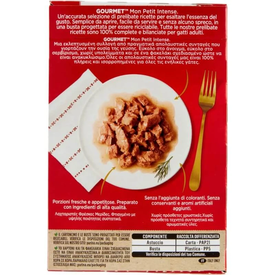 Purina Mon Petit Intense Ente, Huhn und Truthahn – Nassfutter für Katzen, 6 x 50 g