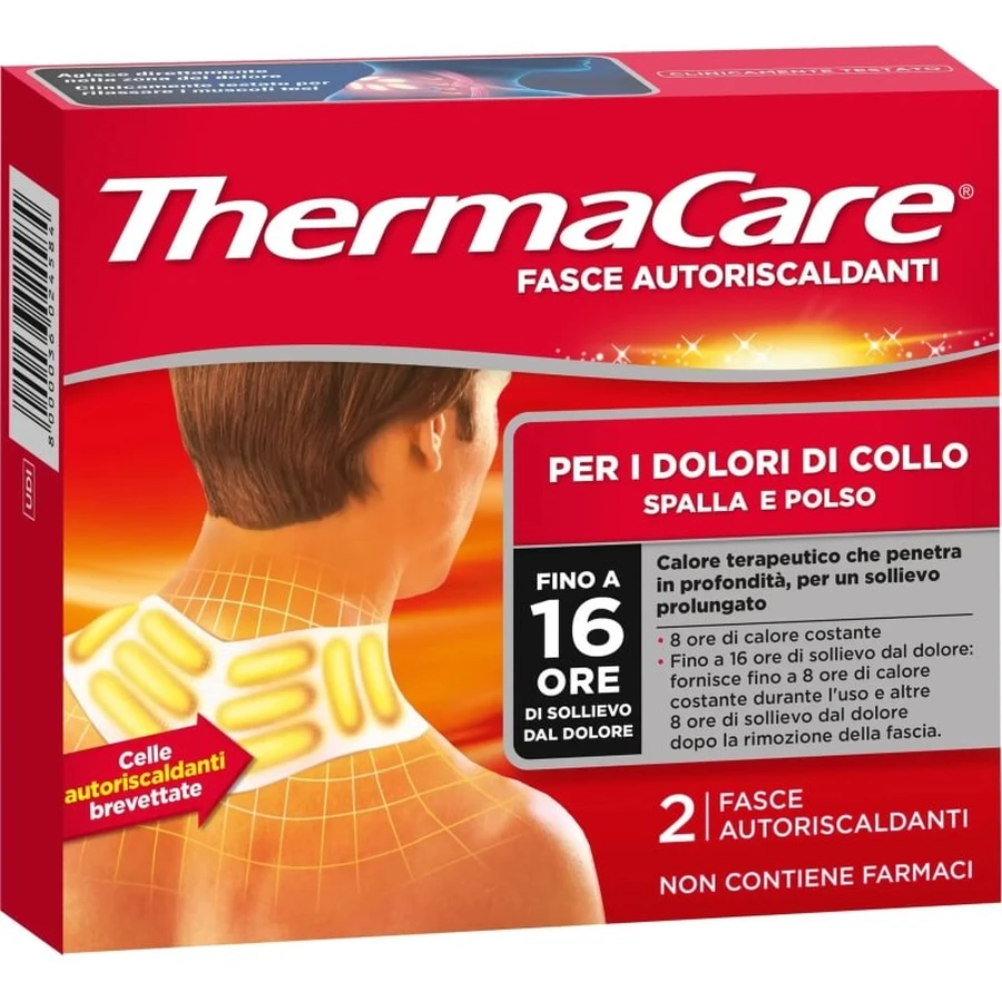 2 patchs auto-chauffants Thermacare pour les douleurs cervicales