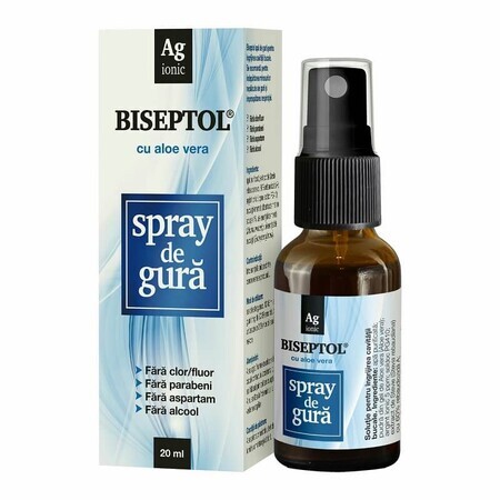 Aloe Vera Biseptol spray bucal, 20 ml, Dacia Plant