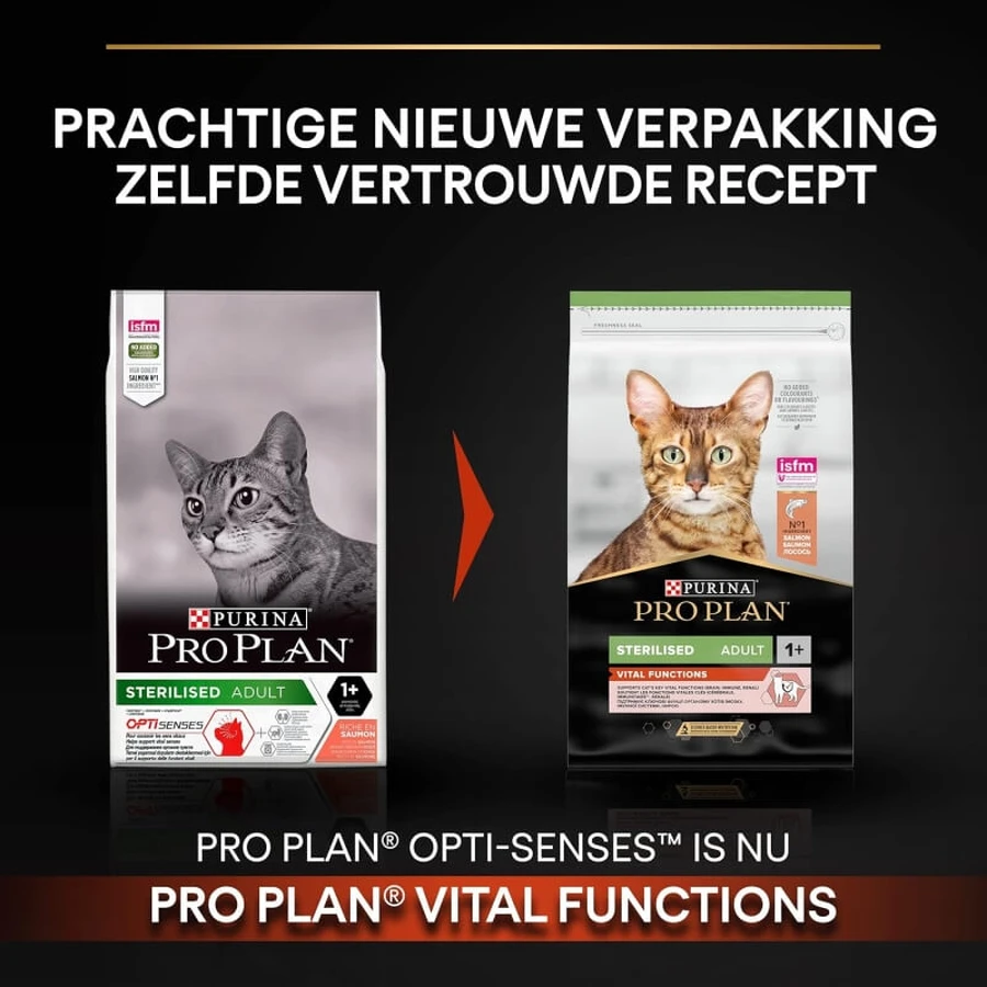 Purina Pro Plan Vital Functions cu somon – hrană completă pentru pisici adulte sterilizate, 10 kg