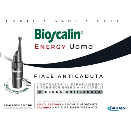 Bioscalin Bioscalin Energy pentru bărbați, tratament împotriva căderii părului, 10 fiole de 3,5 ml