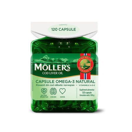 Ulei de ficat de cod, 120 capsule, Moller's