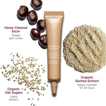 Clarins Everlasting Concealer – Langanhaltender und feuchtigkeitsspendender Concealer Nr. 01 Light