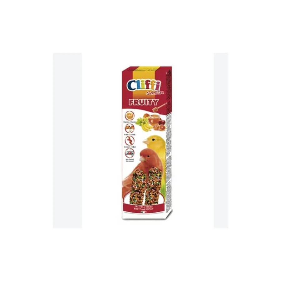 Cliffi Fruity Sticks Fruit en Honing - Volledig voer voor kanaries, 60 g