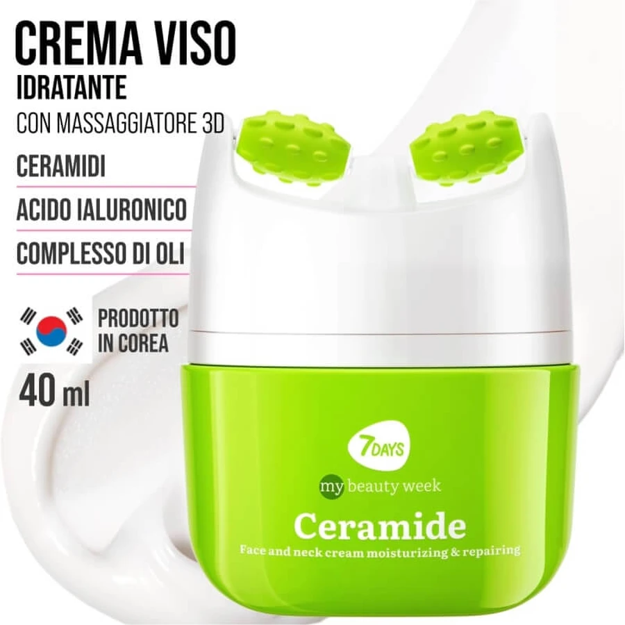 7days Ceramide – cremă hidratantă și tonifiantă pentru față, cu dispozitiv de masaj, 40 ml