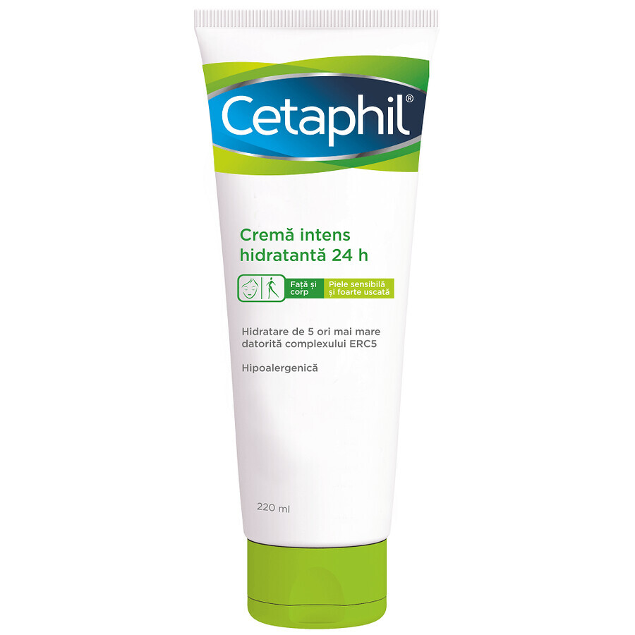 Cetaphil Crema Hidratante Intensiva de Día, 220 ml, Galderma