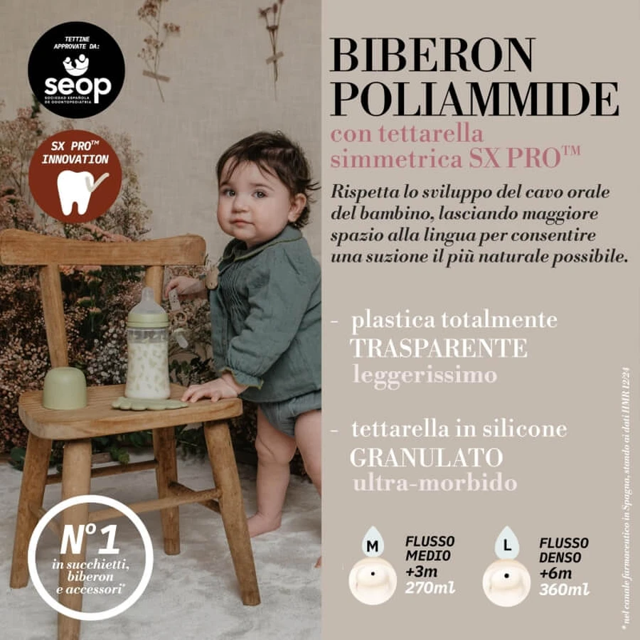 Suavinex Poetry – biberon din plastic cu tetină din silicon SX Pro roz, 360 ml