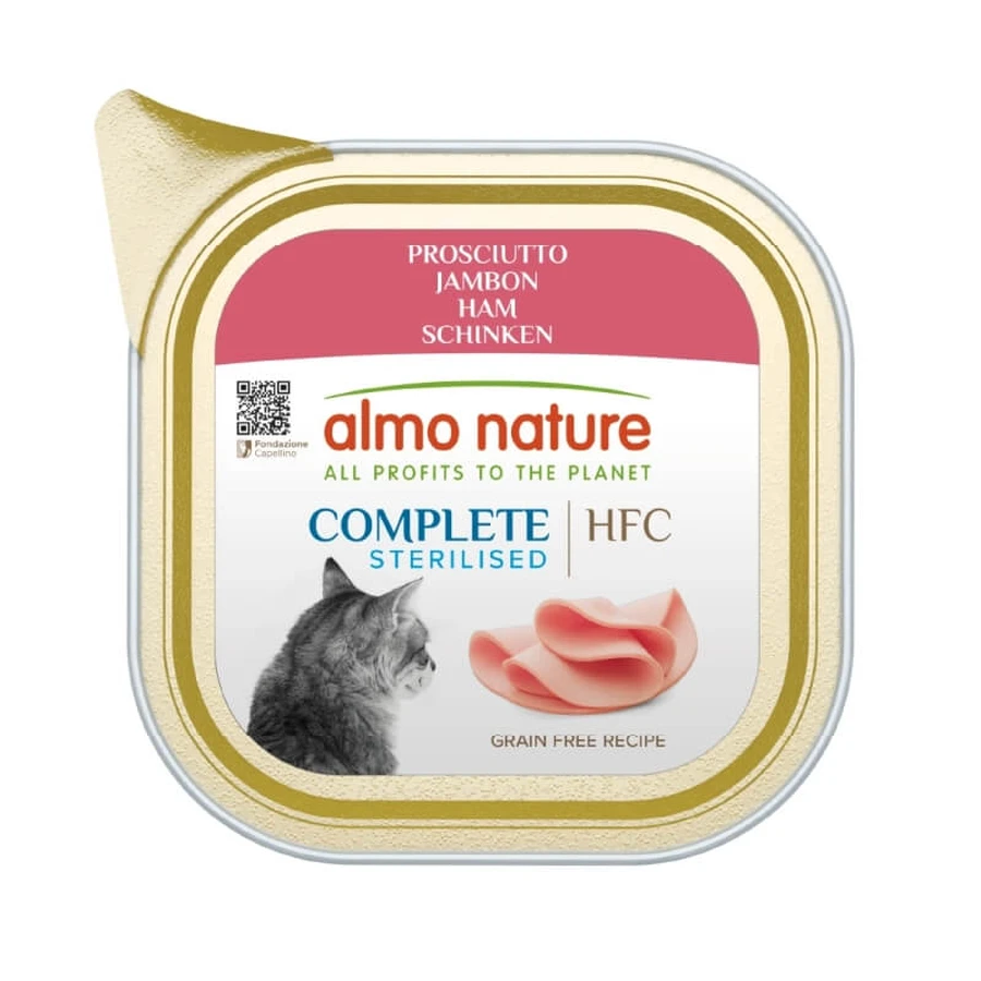 Almo Nature HFC Sterilised Complete Prosciutto – hrană umedă completă pentru pisici sterilizate, 85 g