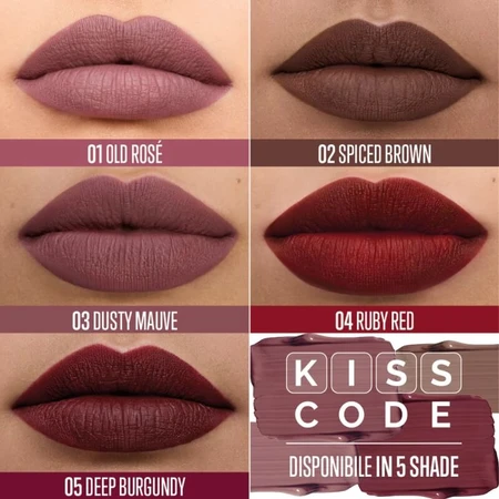 Veralab Overskin kiss code – ruj lichid mat nr. 05 deep burgundy