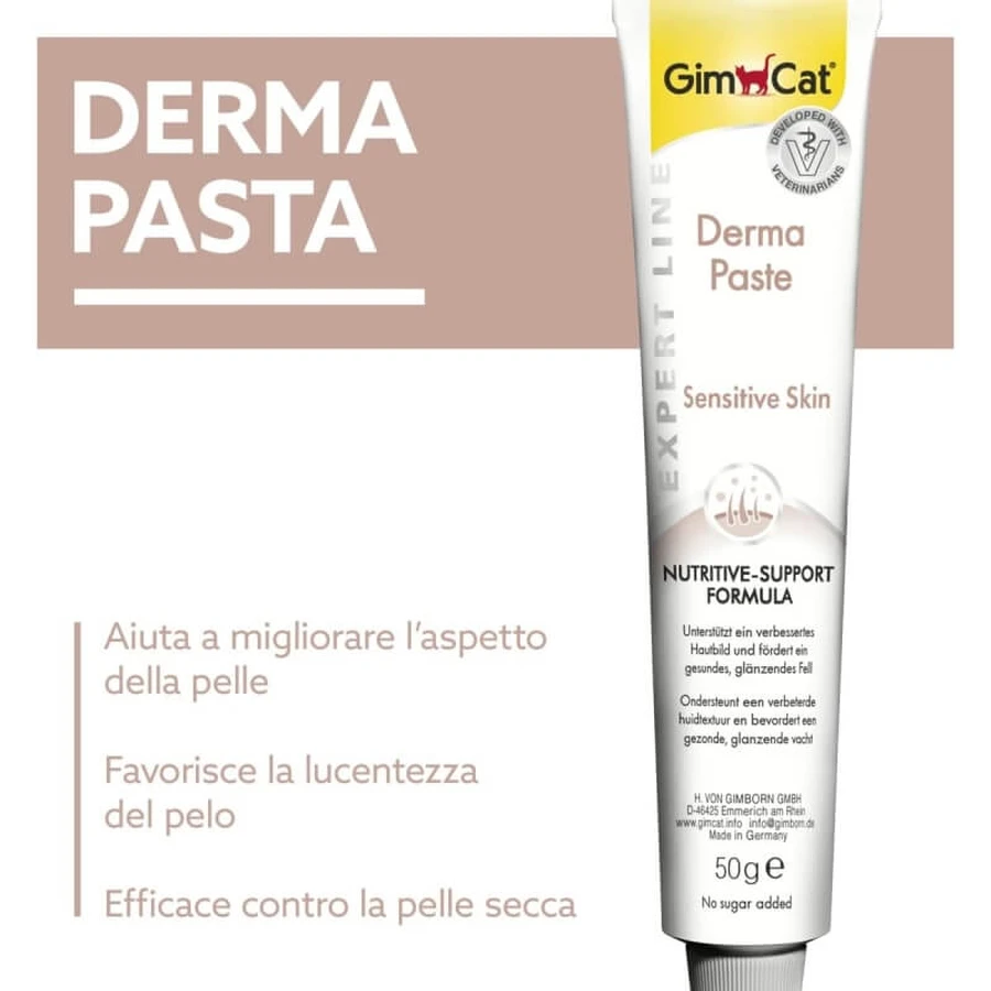 Gimborn Gimcat derma paste formulă nutritivă – pastă complementară pentru pielea și blana pisicii, 50 g