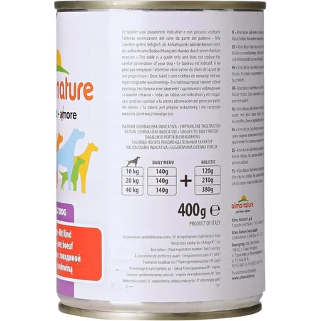 Almo nature Meniu zilnic cu carne de vită – hrană umedă pentru câini adulți, 400 g