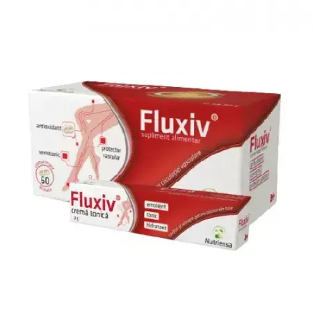 Package Fluxiv, 60 tablets + Fluxiv Tonic Cream, 20 g, Antibiotice SA