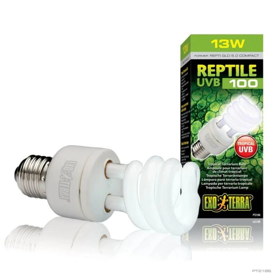 Exo terra Pt2186 repti glo 13w-5.0 - lampada uno per rettili tropicali portata 30 cm