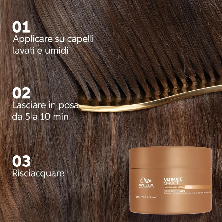 Wella Ultimate Smooth pasul 2 – mască intensivă pentru păr uscat și creț 150 ml
