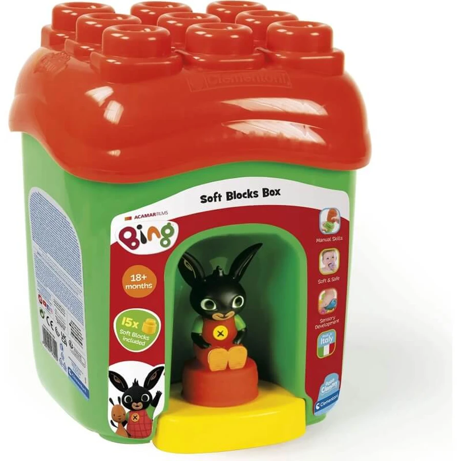 Clementoni Soft Clemmy – găleată Bing cu jucării moi de construit