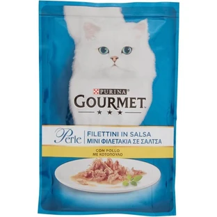 Purina Gourmet Perle : Lamelles de filet de poulet en sauce - Aliment complet pour chats adultes, 85 g