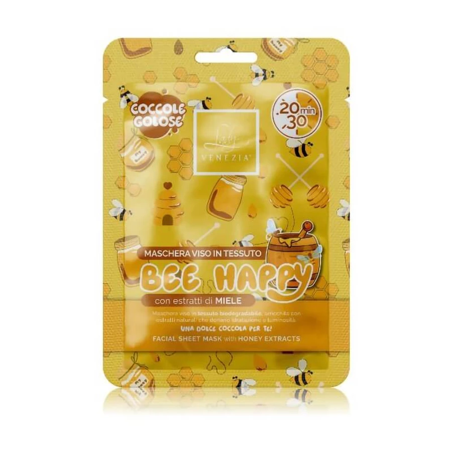 Lady Venezia Bee Happy - Moisturizing and Brightening Fabric Face Mask, 24 ml