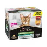 Purina Pro Plan Adult Sterilised Mix pui și vită – hrană umedă pentru pisici adulte sterilizate, 24 de plicuri a câte 85 g